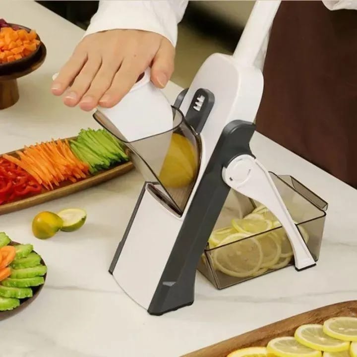 : Mandoline Spring Slicer Vegetable and Fruits Cutter Meal Prep & More then 40 Thickness Adjuster 5 in 1 - Pump Brava Slicer and Dicer - Multifunctional High Quality ABS Vegetable & Fruit Slicer - Precision Slicing Made Effortless